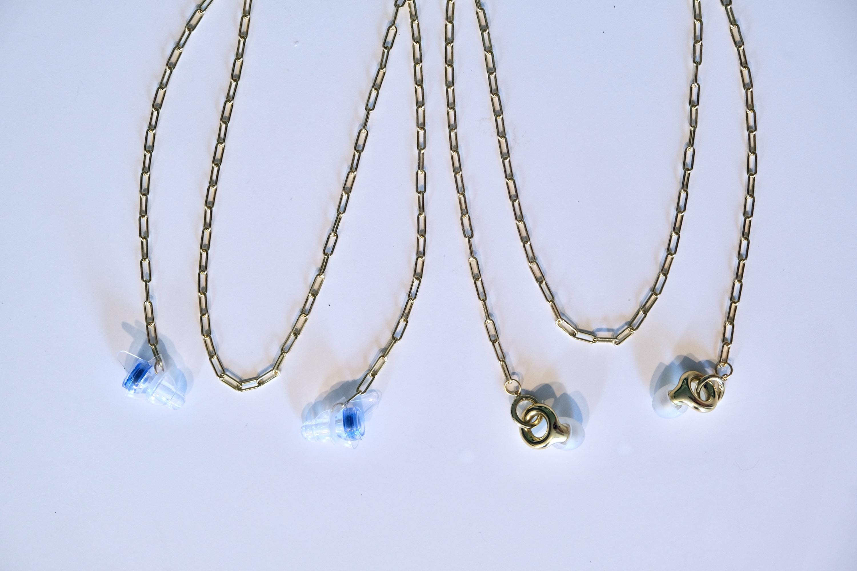 14K Gold Earplug Necklace