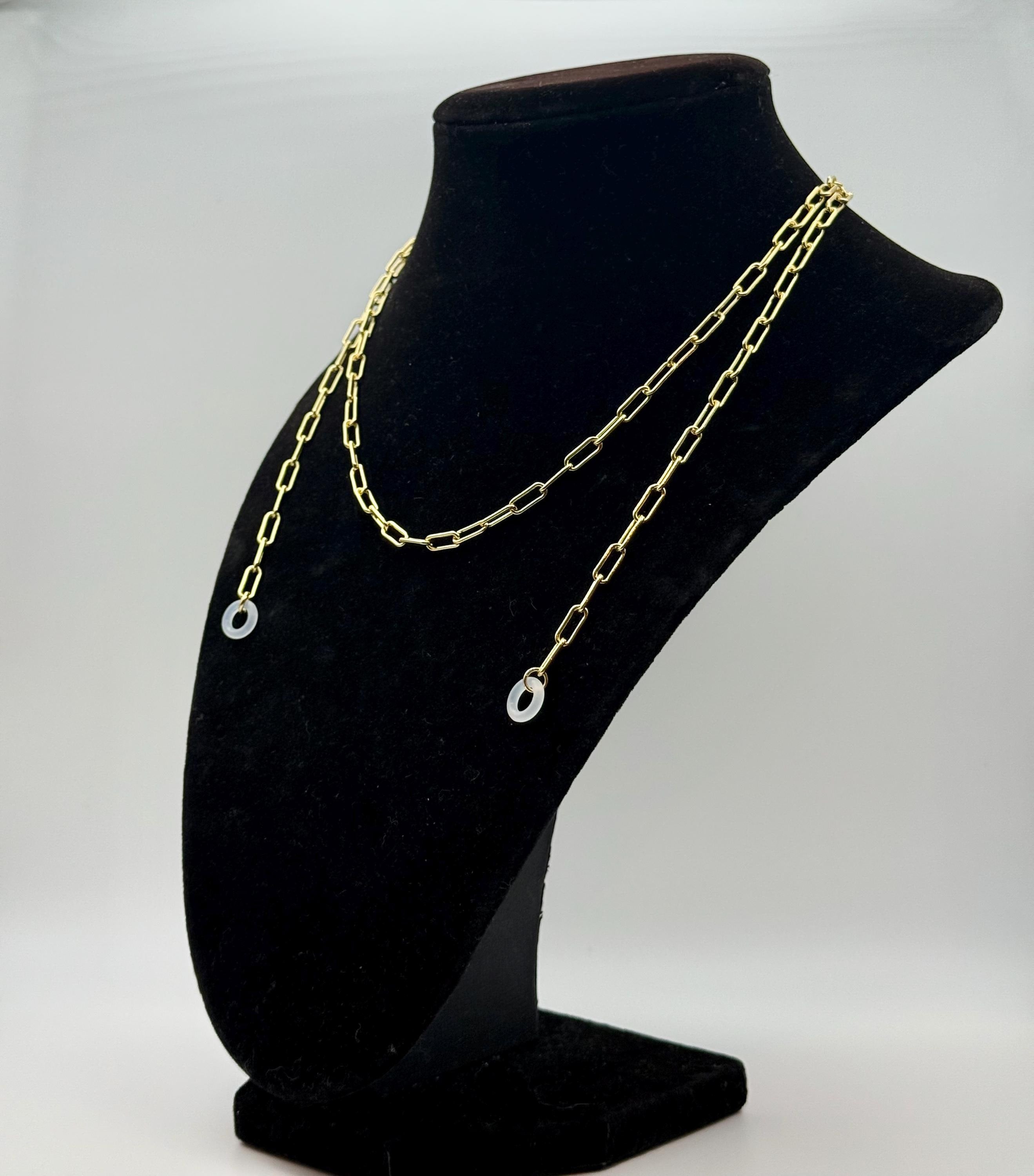 14K Gold Earplug Necklace