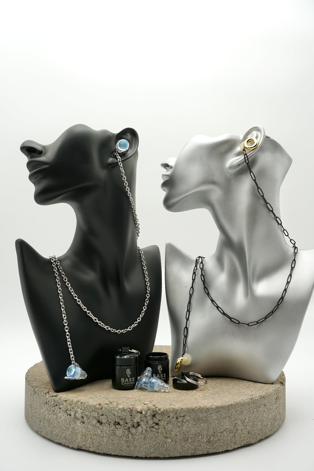 Black Paperclip Stainless Steel Bass Chain