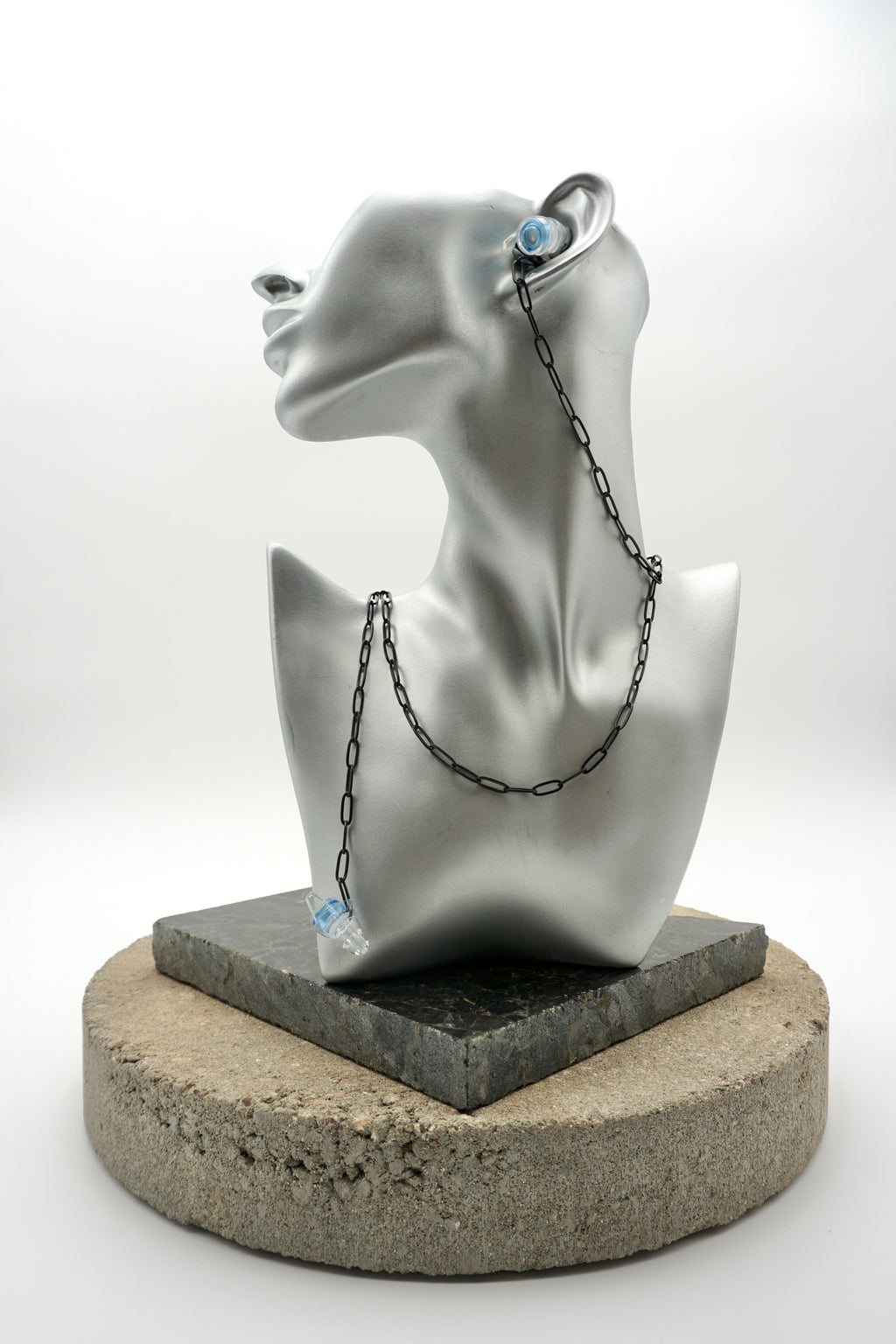 Black Paperclip Stainless Steel Bass Chain