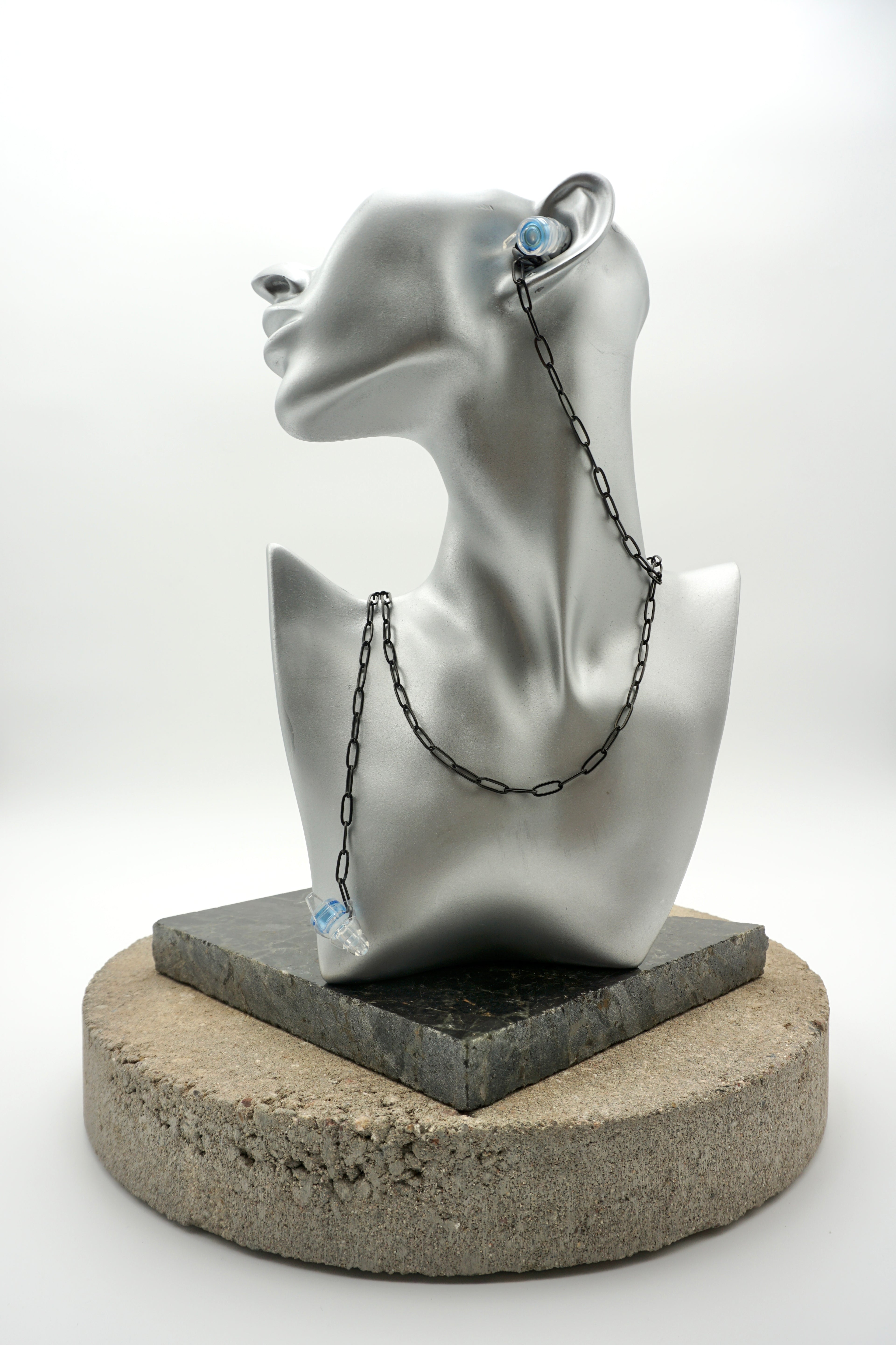 Black Paperclip Stainless Steel Bass Chain