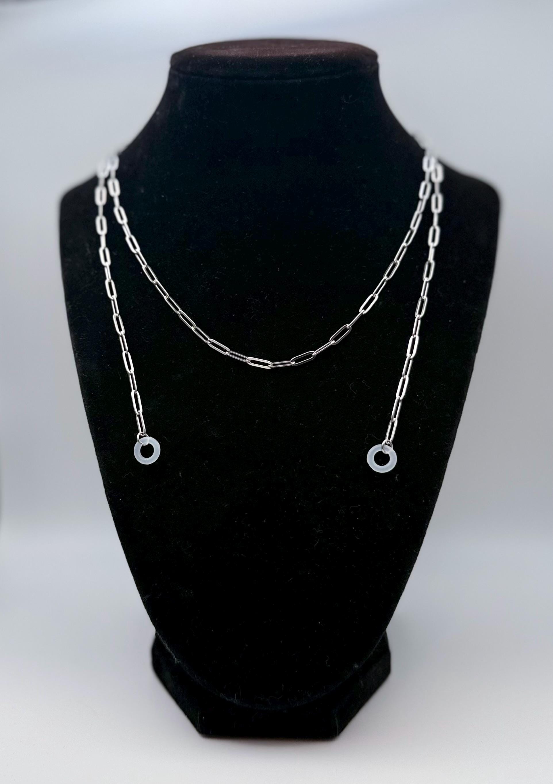 Stainless Steel Paper Clip Earplug Necklace