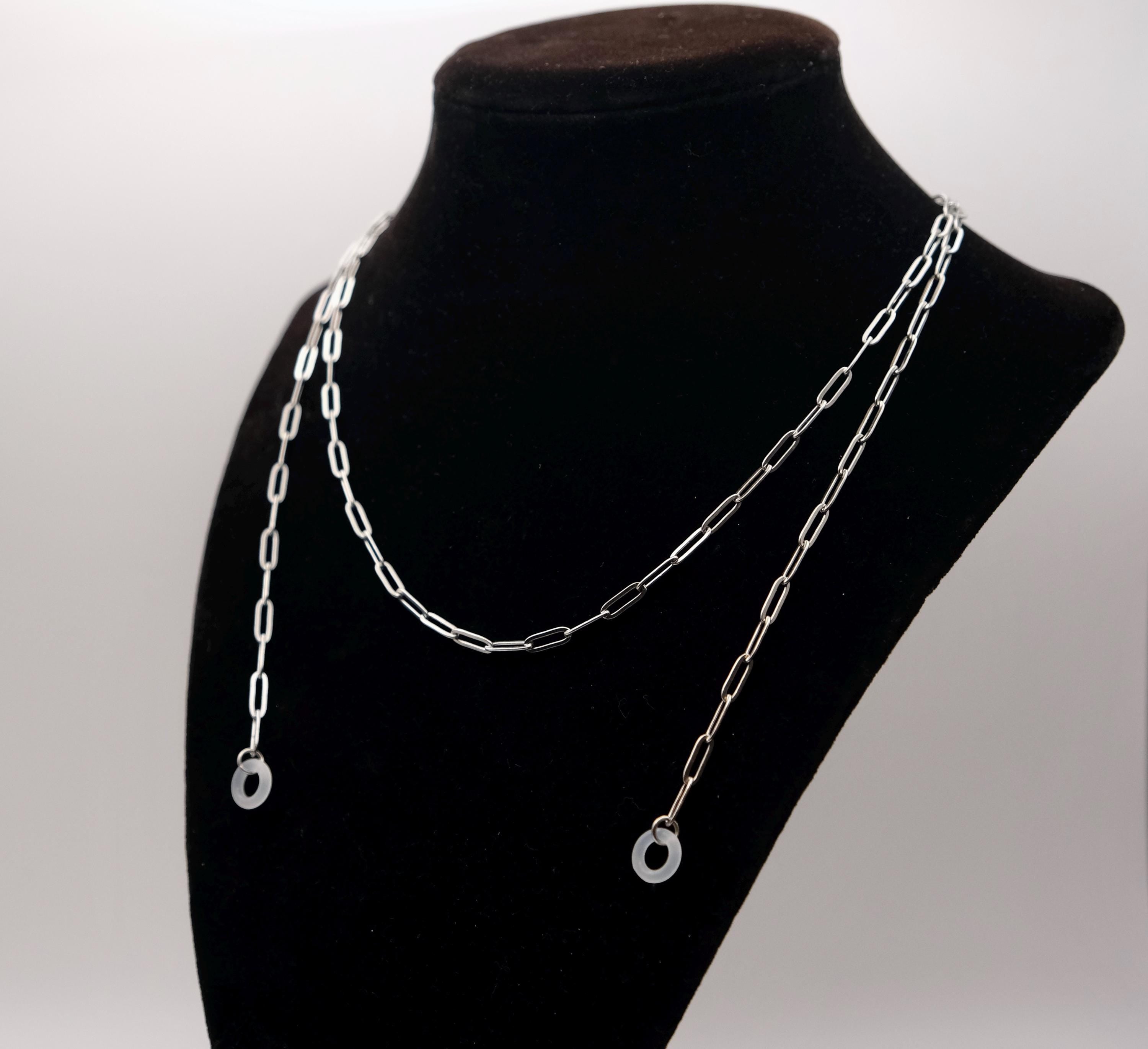 Stainless Steel Paper Clip Earplug Necklace