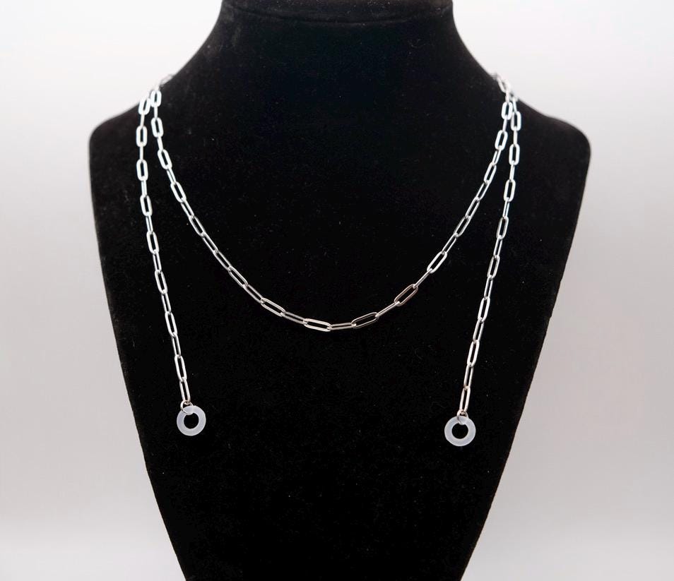 Stainless Steel Paper Clip Earplug Necklace