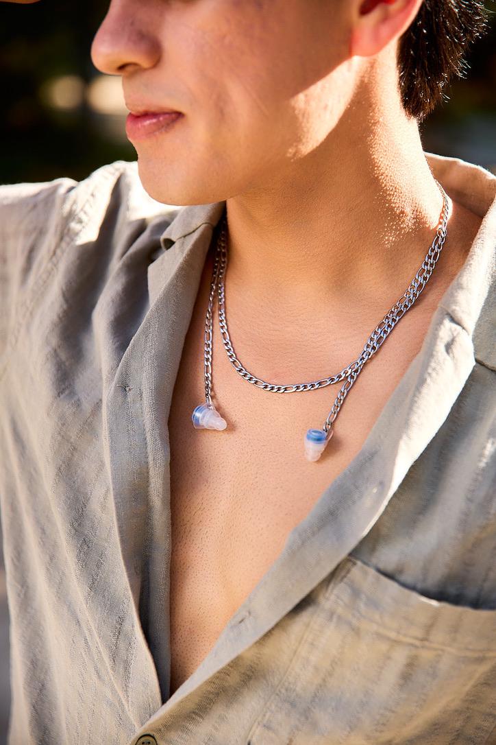 Thick Figaro Stainless Steel Earplug Necklace
